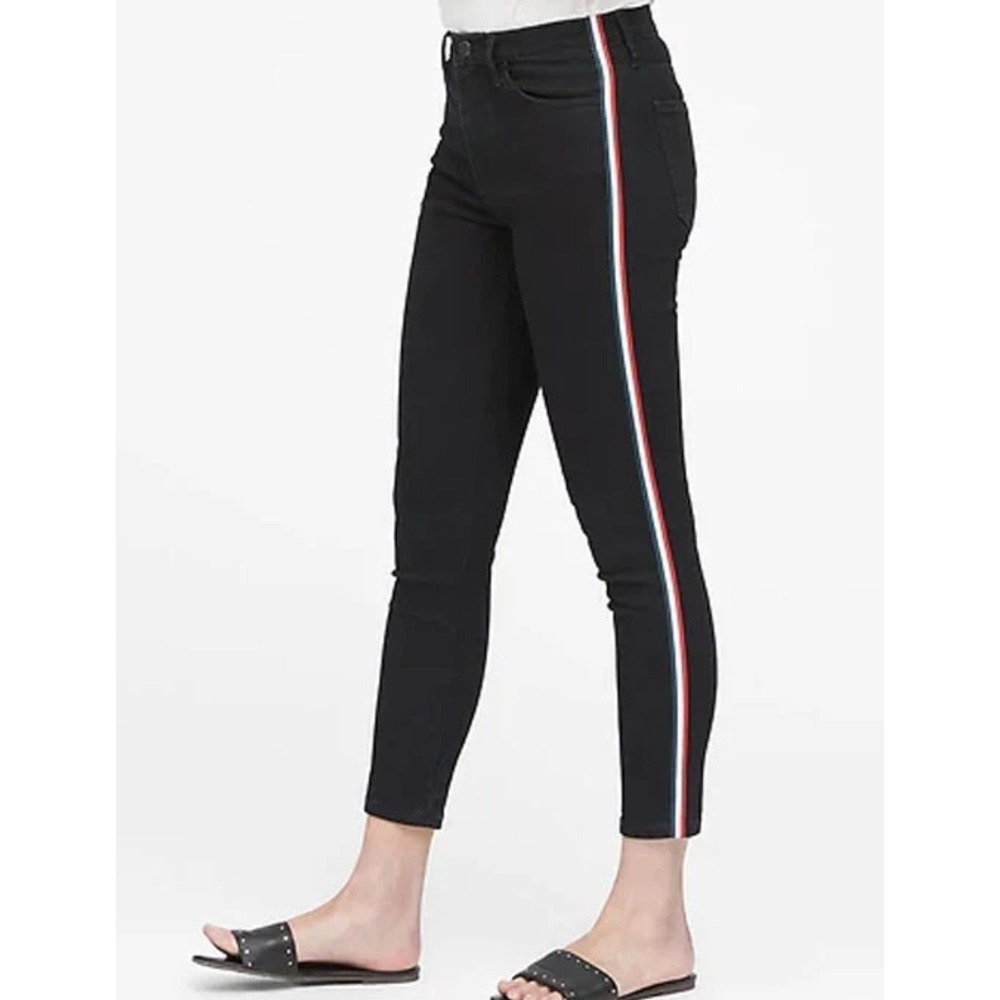 Banana Republic Womens 27P NWT Patriotic High Rise Skinny Crop Jeans Dark Blue